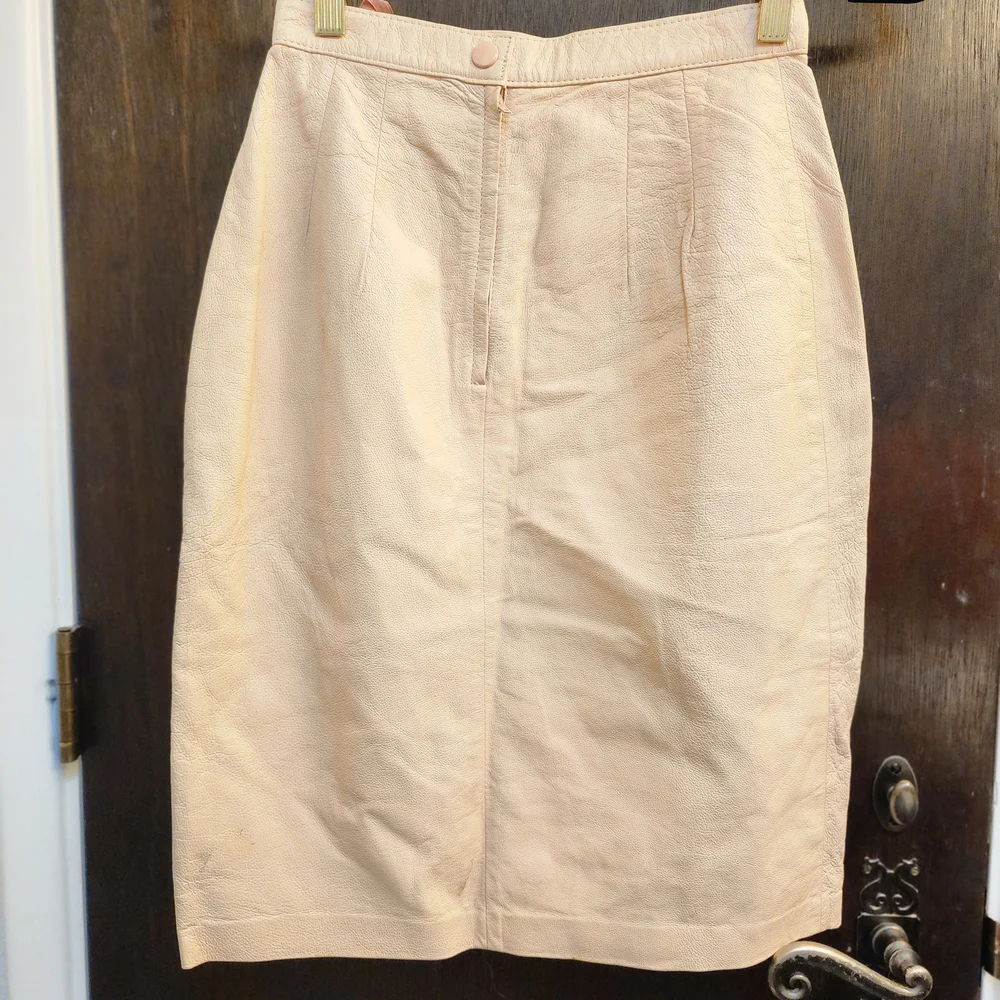 Vintage Leather Octopus Skirt with Hand Painted Purple Tentacles 4 - Picture 3 of 6